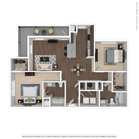 2 bed 2 bath floorplan