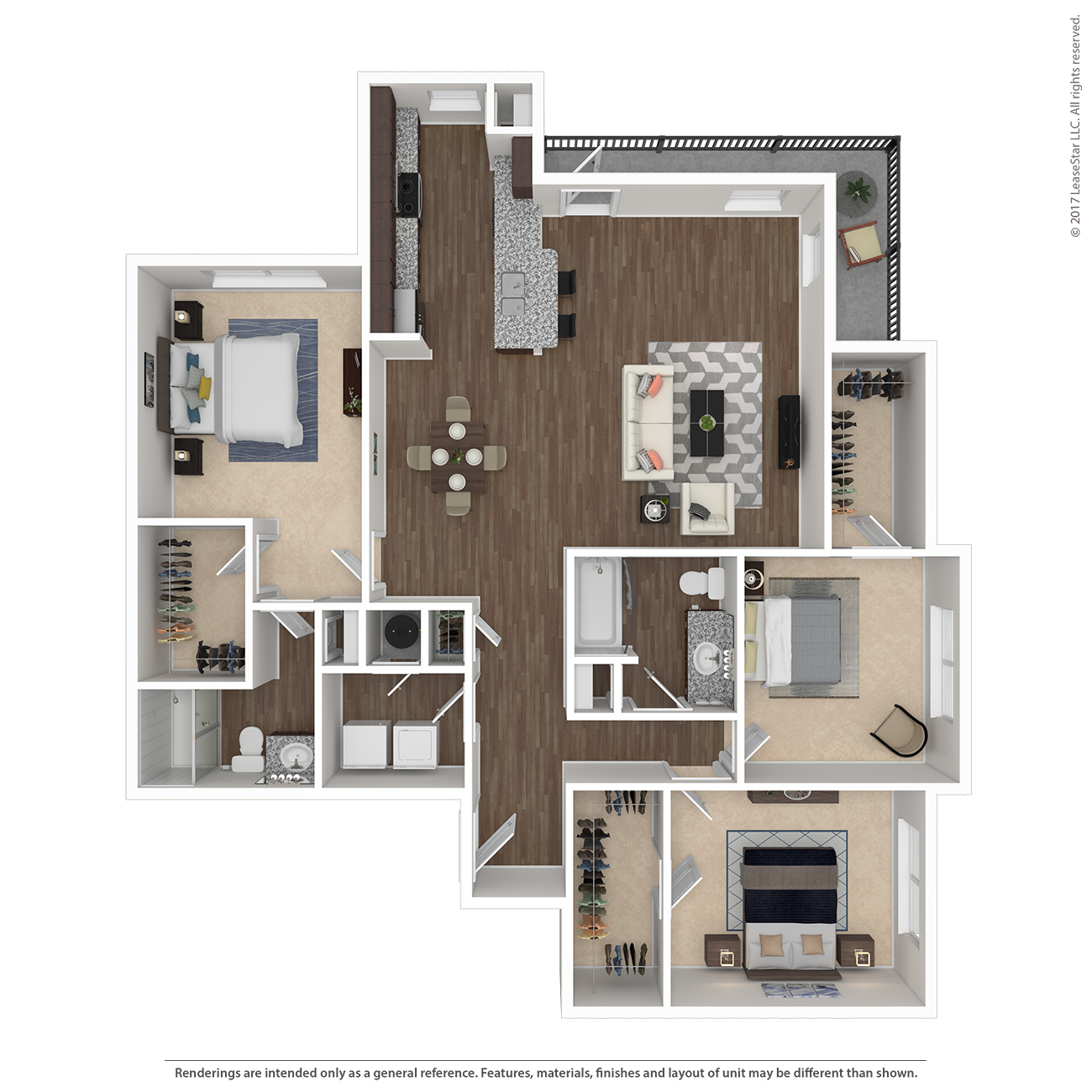 3 bed 2 bath floor plan