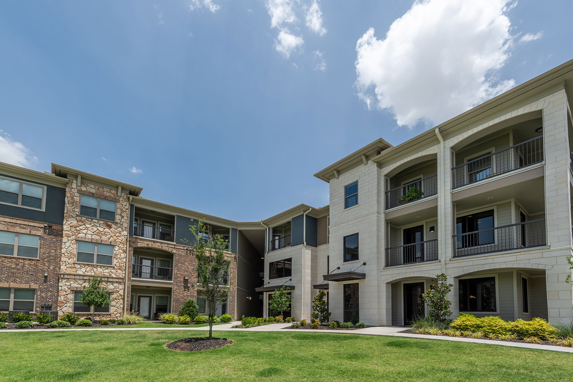 Building exterior with private balconies