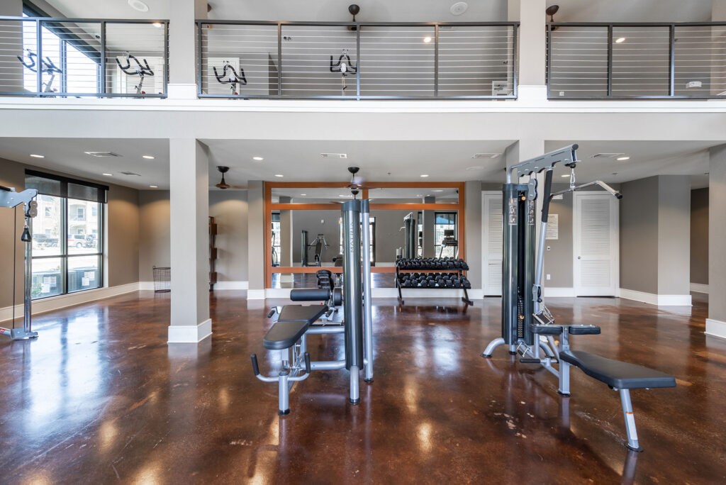 Indoor gym and stationary bikes